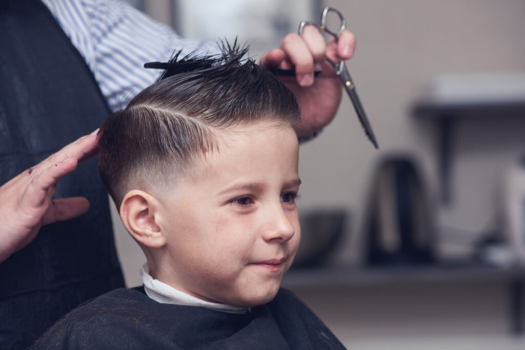 Photo of child getting a haircut